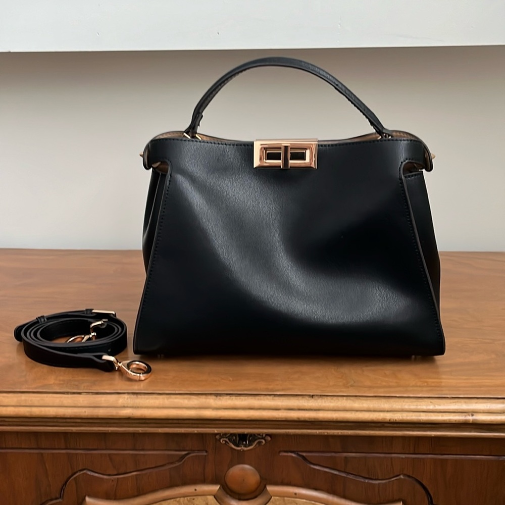 Genuine leather large satchel